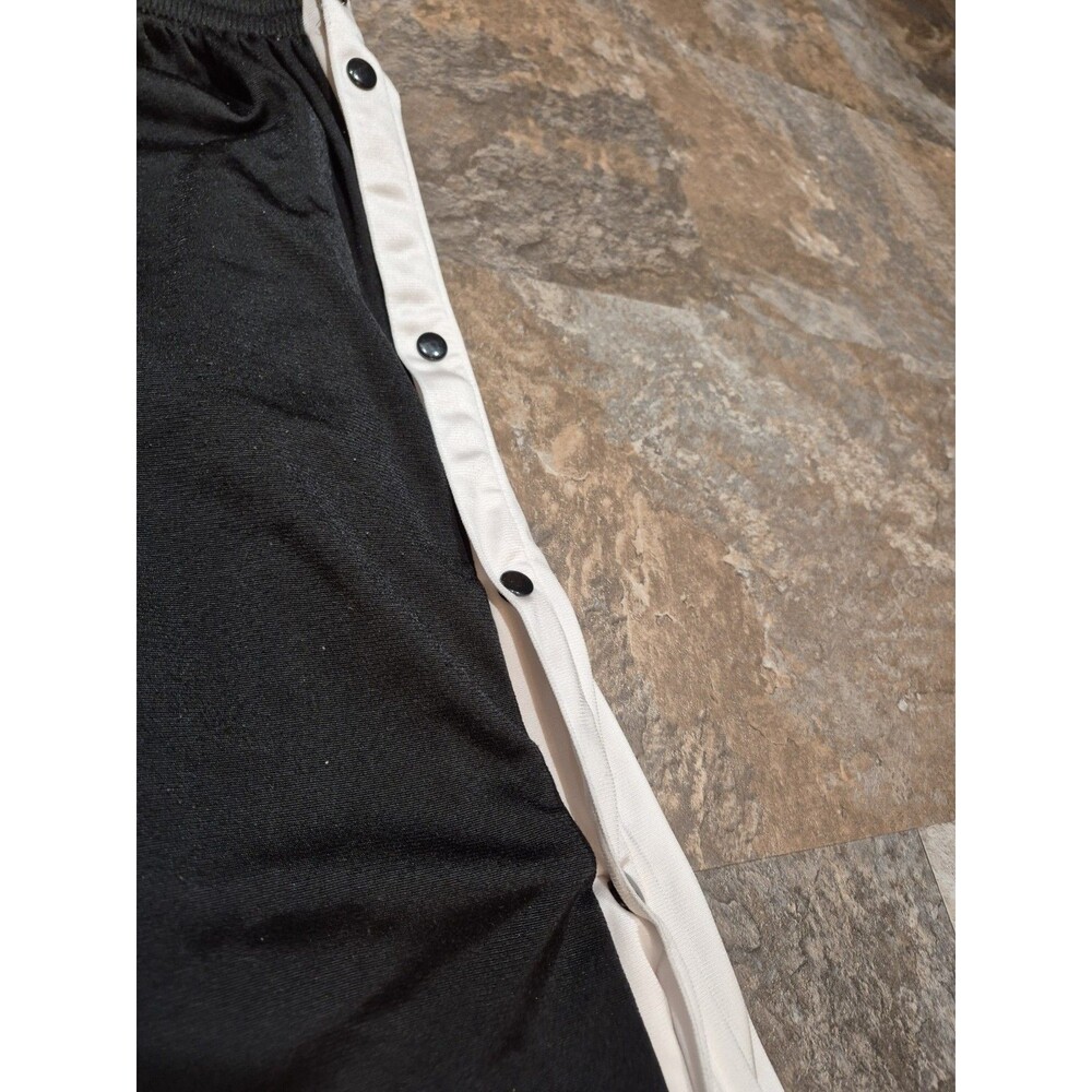 Vintage 90s/00s Athletic Works Black And White Snap Up Track Sports Pants Large - Picture 10 of 16